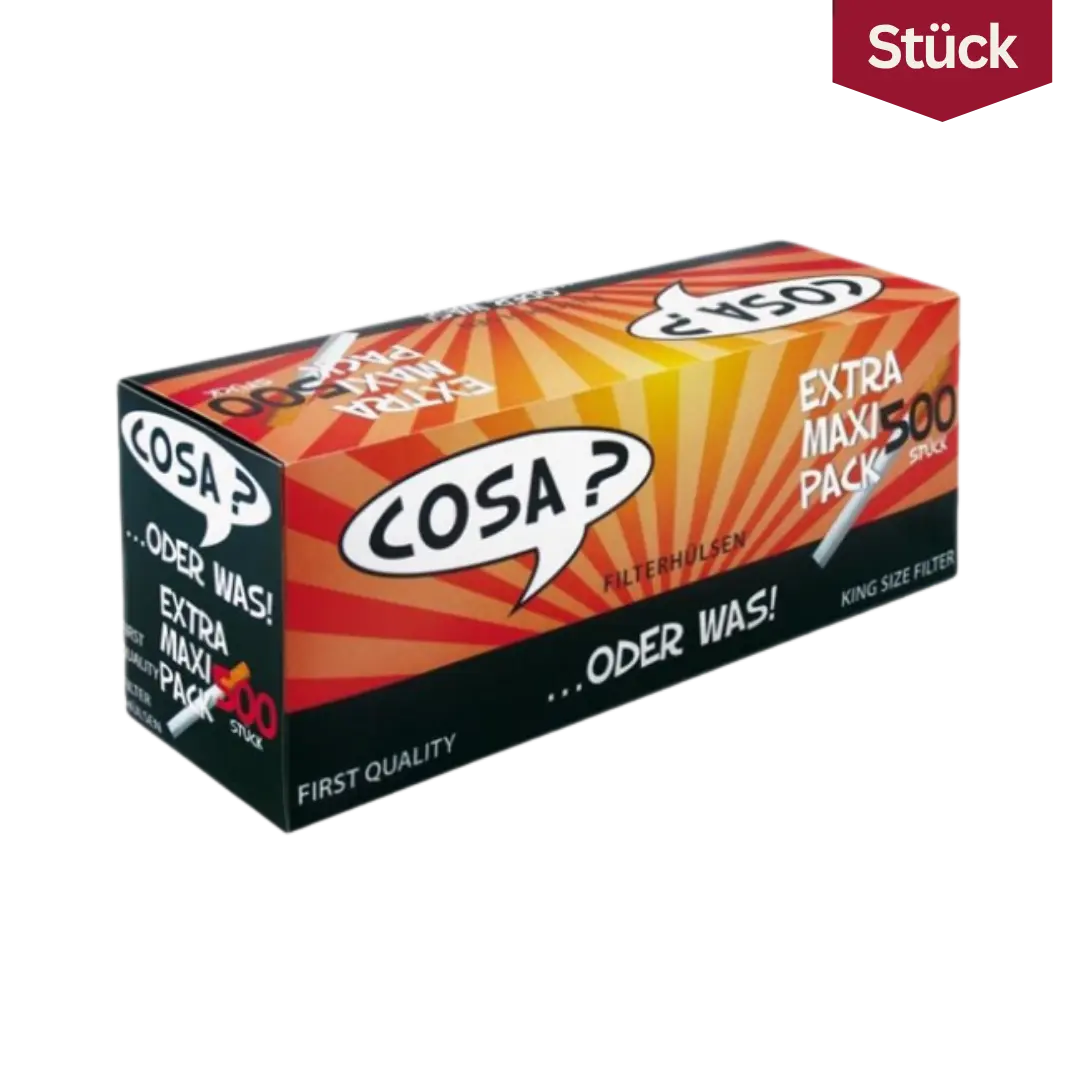 Cosa Hülsen Filterhülsen Zigarettenhülsen Stopfhülsen 500 Stück Cosa Hülsen Filterhülsen Zigarettenhülsen Stopfhülsen 500 Stück