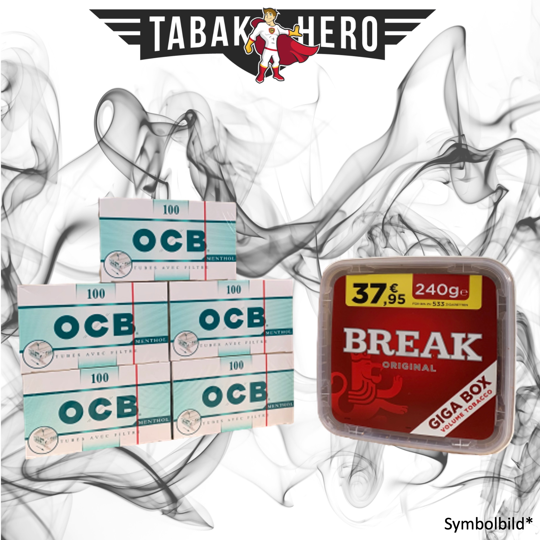 230g Break Original Tabak, OCB Menthol-Filterhülsen Stopftabak Volumentabak