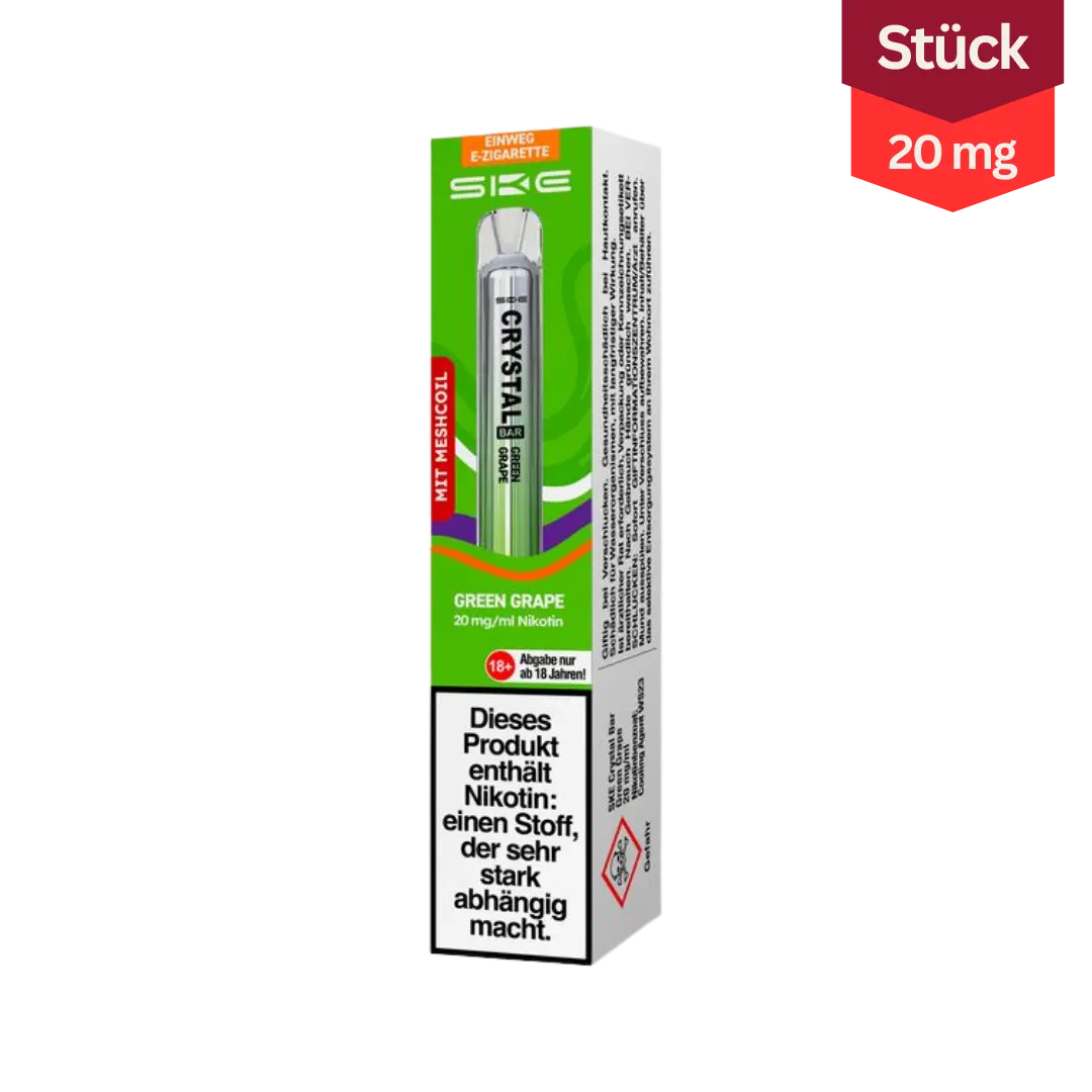 SKE Crystal Bar Green Grape 20mg