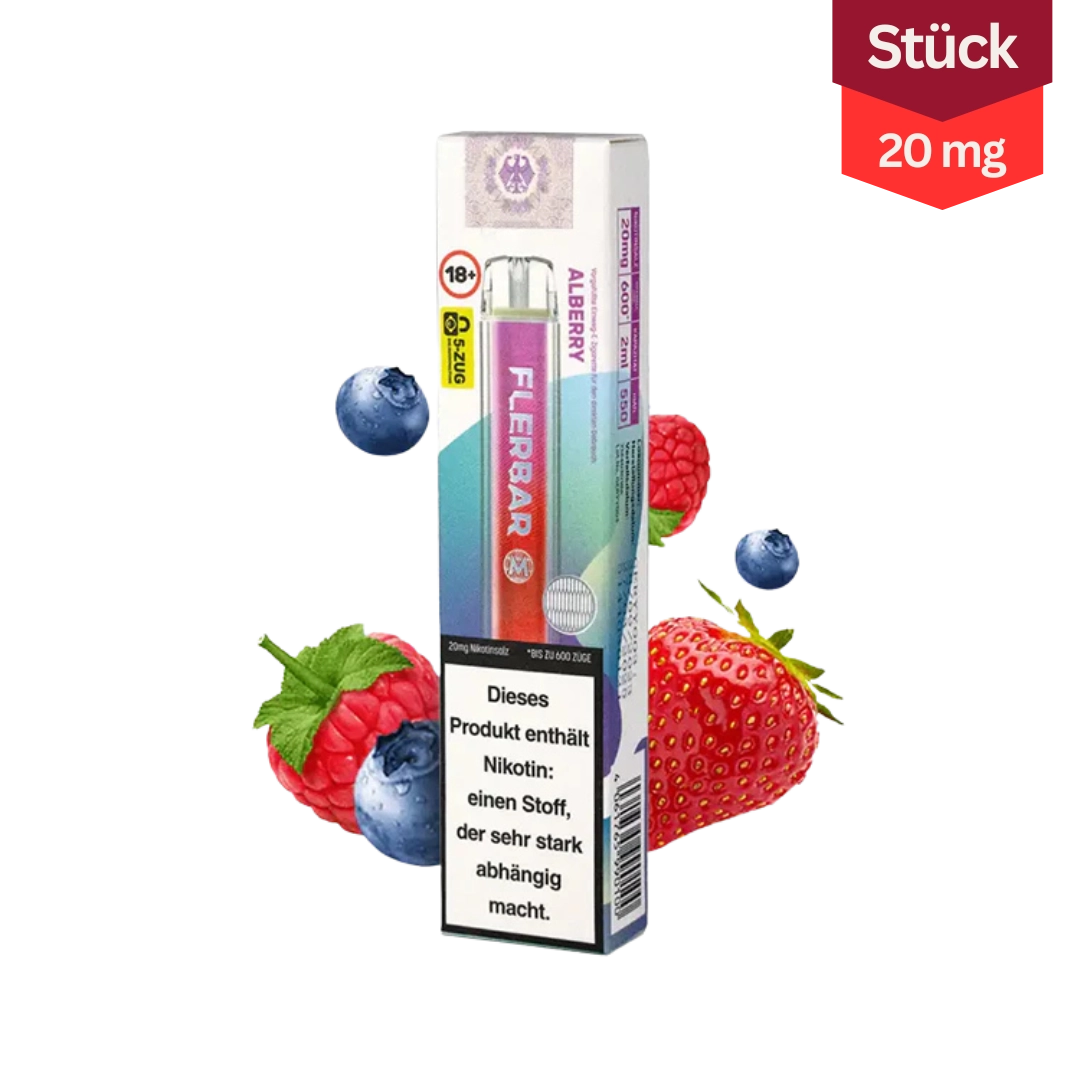 Flerbar M Alberry Vape Einweg E-Zigarette 20mg