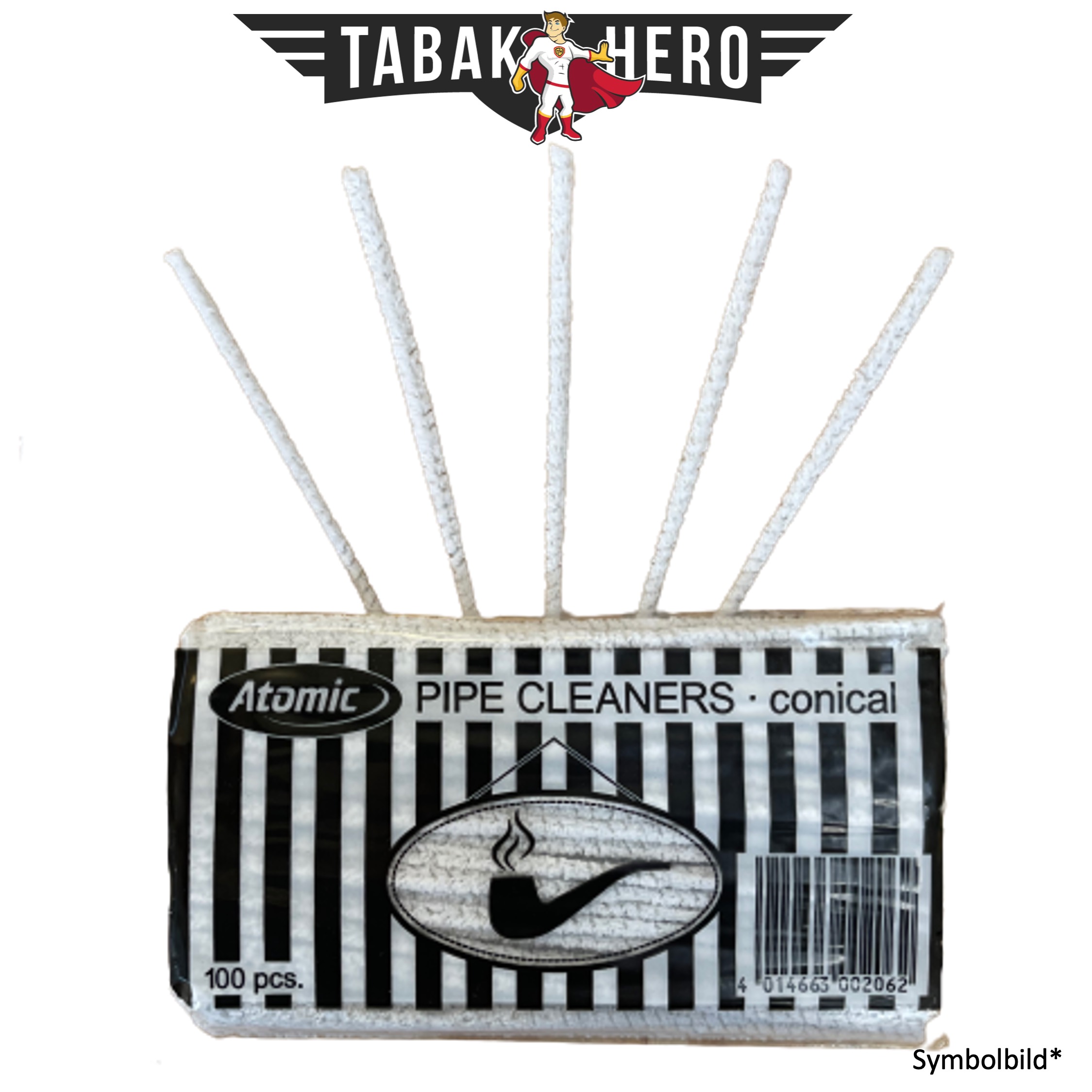 Atomic Pfeifenreiniger Konisch Baumwolle weiß (100 Stück)