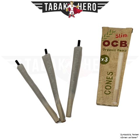 OCB-cones-hemp OCB Organic Hemp slim Cones (3 stück)