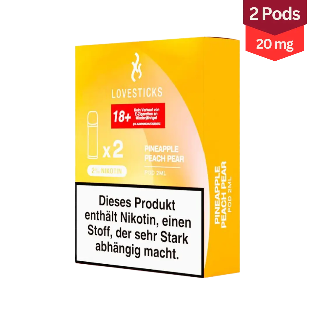 Luva Lovesticks Pod Vape Pineapple Peach Pear 20mg
