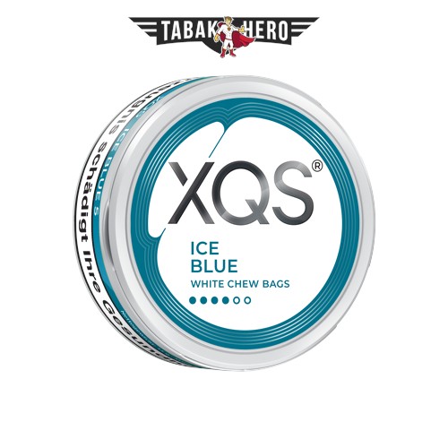 XQS Ice Blue 4 Ultra Strong Chew Bags Dose mit Minz- und Mentholgeschmack
