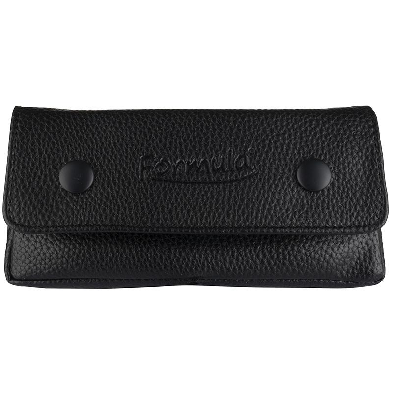Formula Pfeifen Tasche schwarzes Leder mit Druckknöpfen