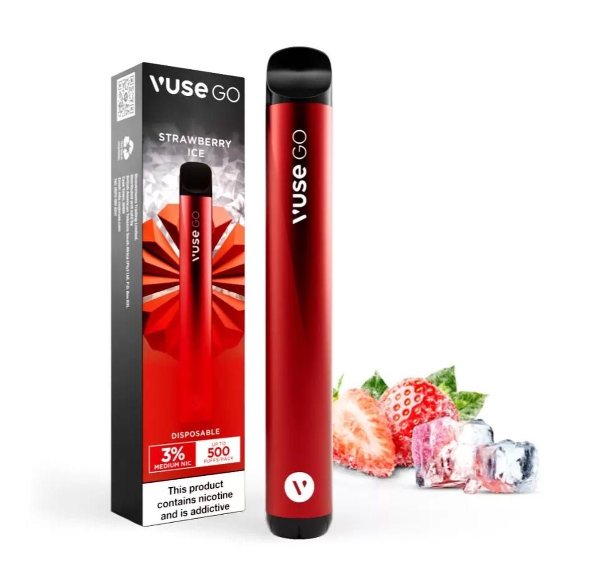 4031300286791LSmtzjazQIoE0 Vuse GO 700 Strawbery Ice Vape Einweg E-Zigarette 20mg AP
