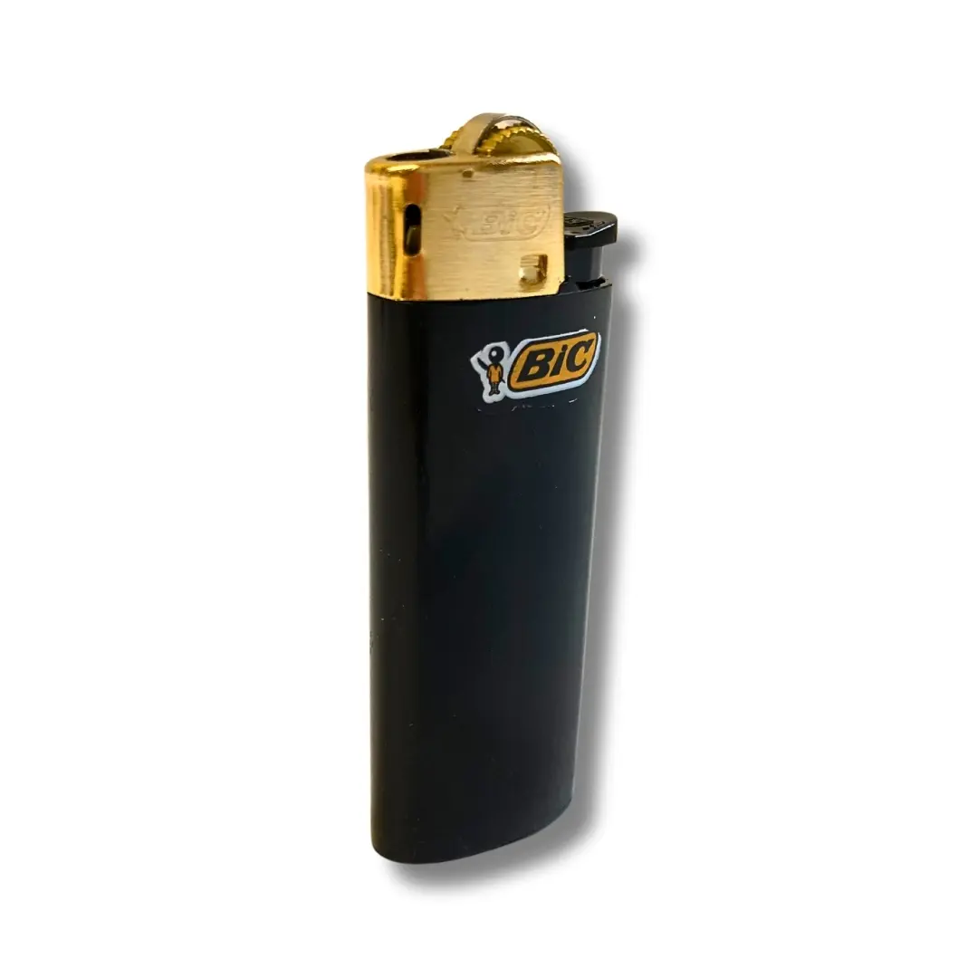 BIC Feuerzeug Mini J25 Reibrad Schwarz Gold