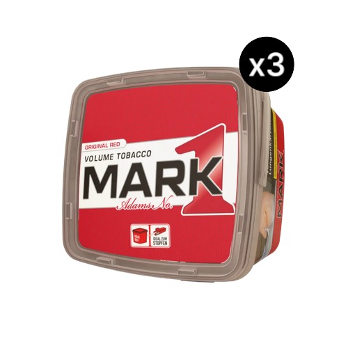 Bundle Mark Adams 1 Original Red Volumentabak in 3x 255g Eimern (Insgesamt 765g Vorratspackung). Ergiebiger Premium American Blend Stopftabak von Grand River Enterprises für kräftigen Genuss.