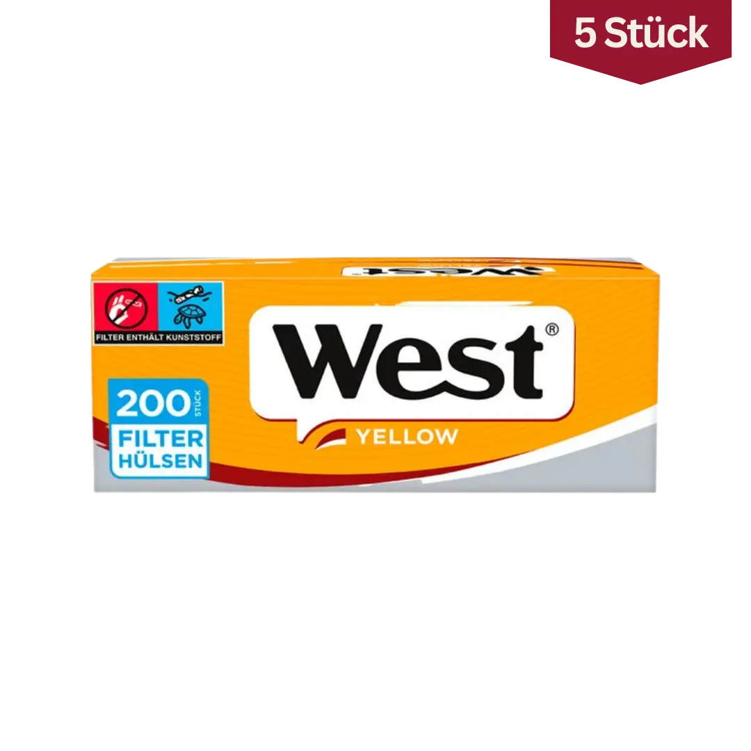 Bundle: West Yellow Filterhülsen King Size (5x200 Stück)