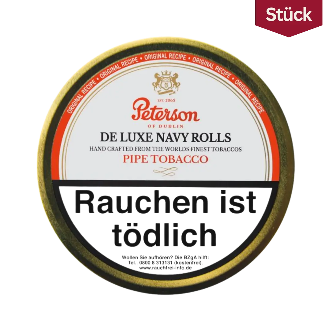 Peterson De Luxe Navy Rolls Tabak Pfeifentabak Dose (50g)