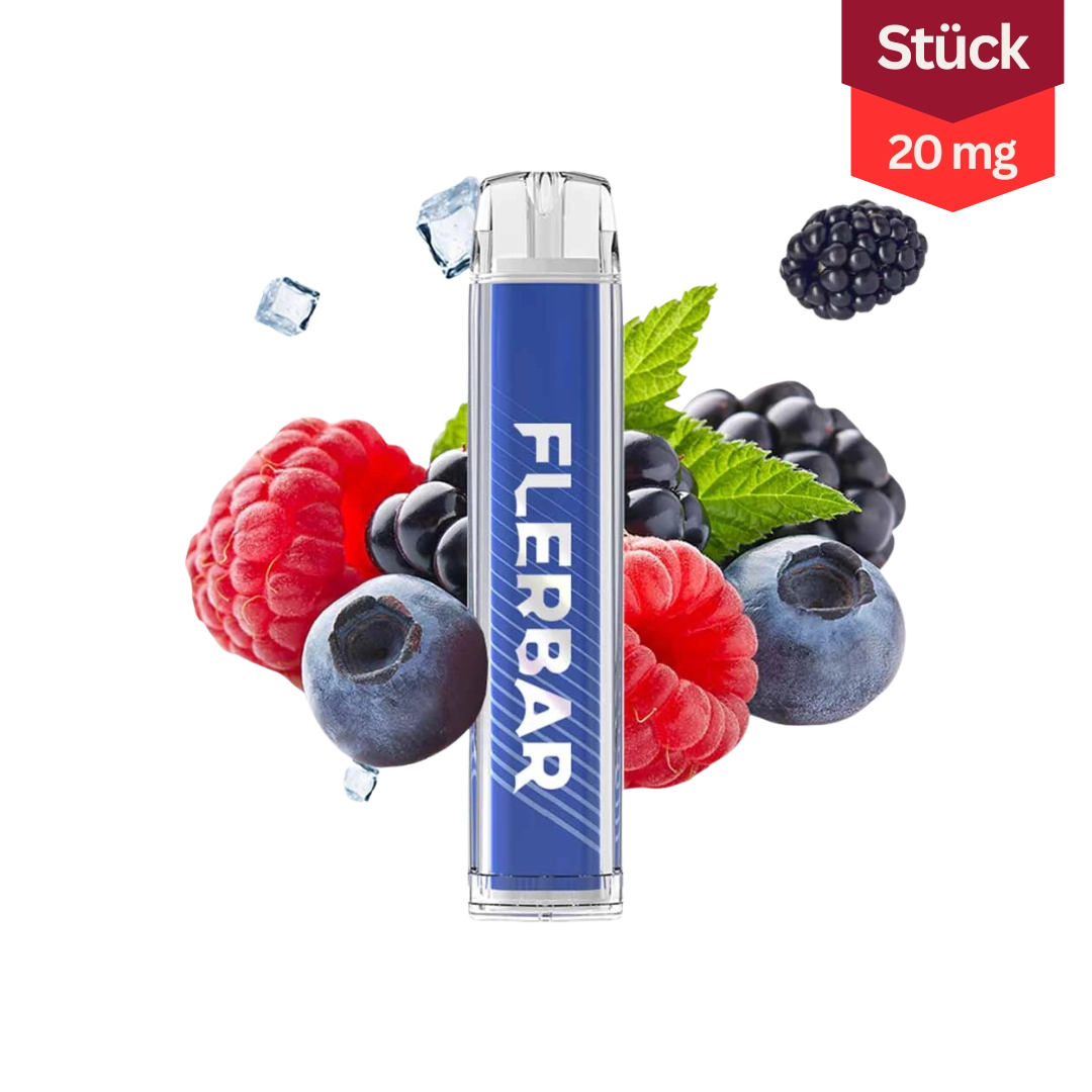 Flerbar M Blue Razz Vape Einweg E-Zigarette 20mg