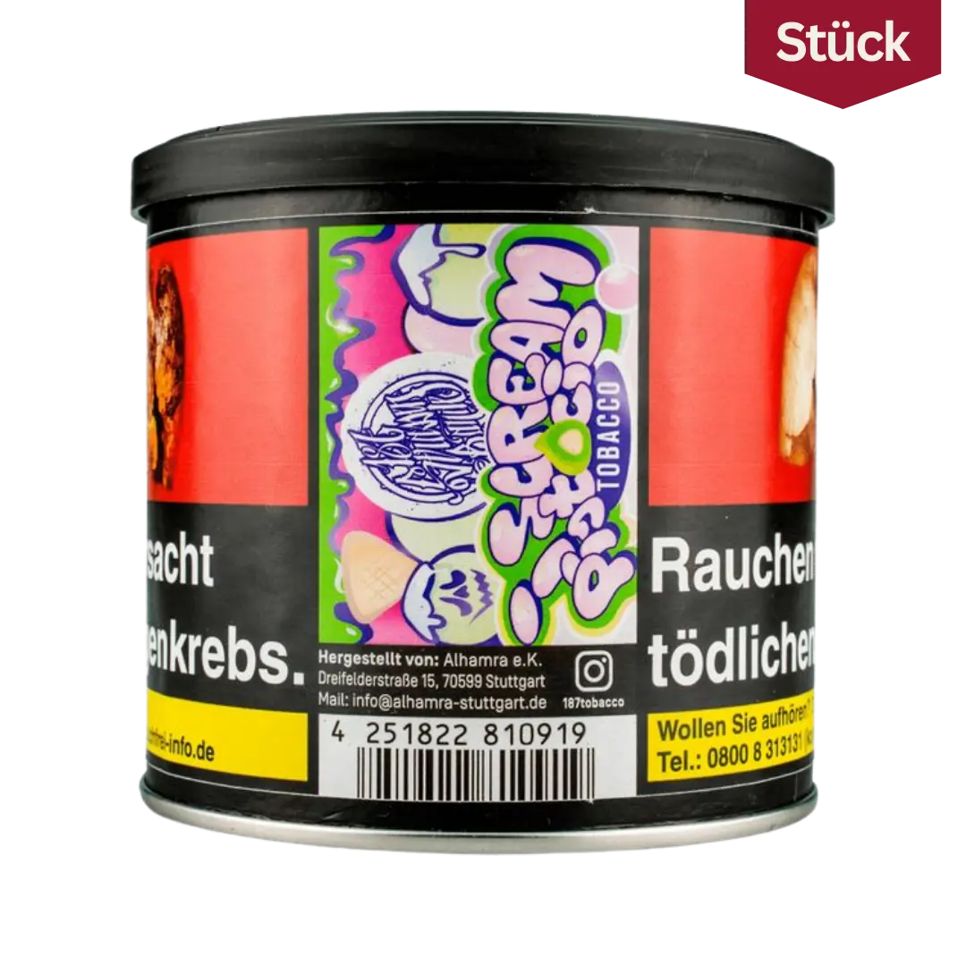 187 Tobacco I Scream Pistacio Pistazie Vanile Eiscreme Tabak Shishatabak 200g