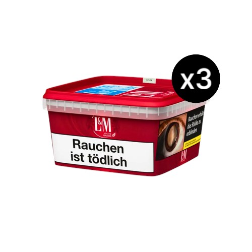 L&M Red Volumentabak Bundle 3x 120g Eimer Stopftabak Vorratspack