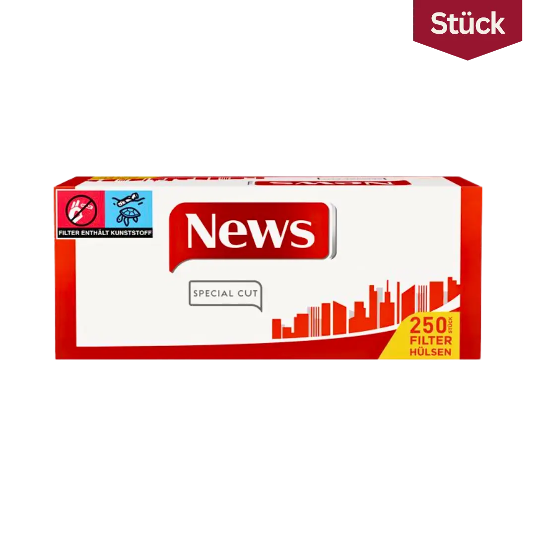 News Red Zigarettenhülsen Extra (250 Stück)