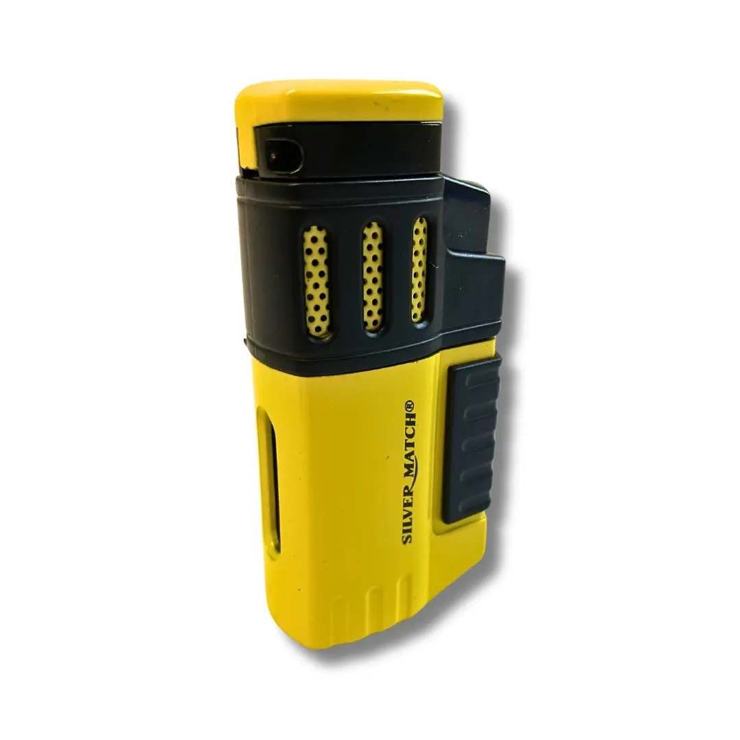 Silver Match Sturmfeuerzeug Quad Jetflame Metall Schwarz Gelb