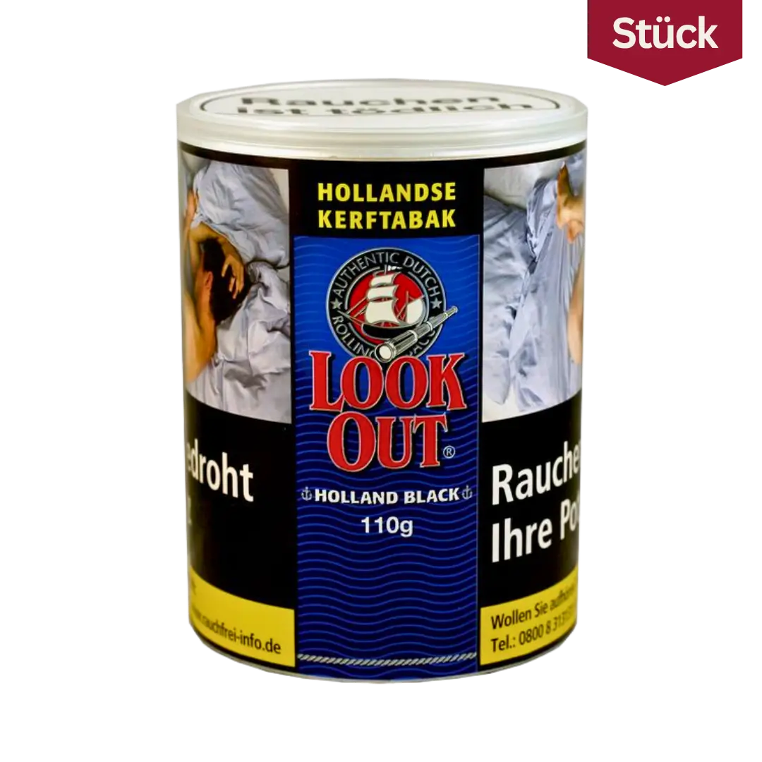Look Out Holland Black Zware Tabak Feinschnitt Dose (150g)