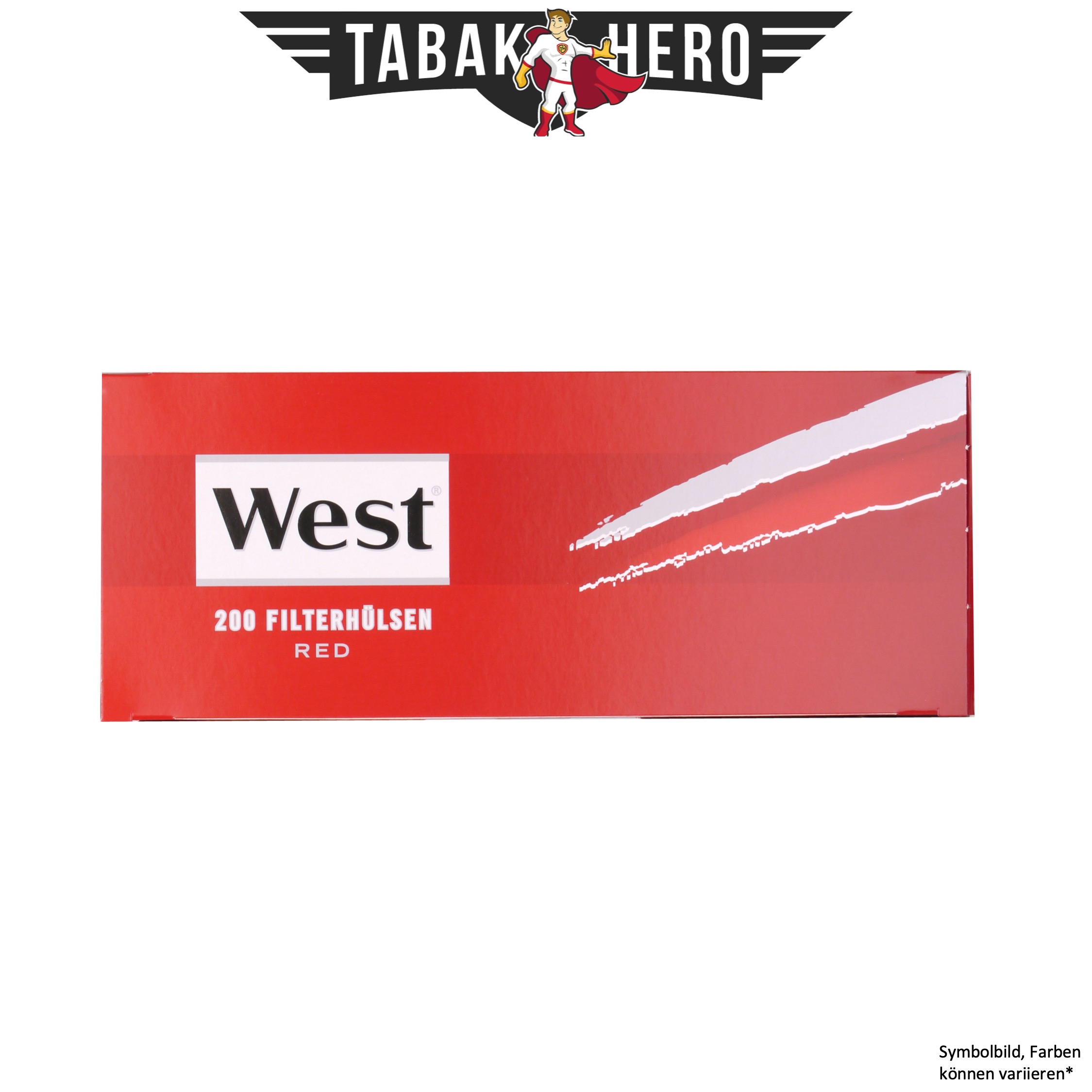 West Red Hülsen Filterhülsen Zigarettenhülsen Stopfhülsen 200 Stück
