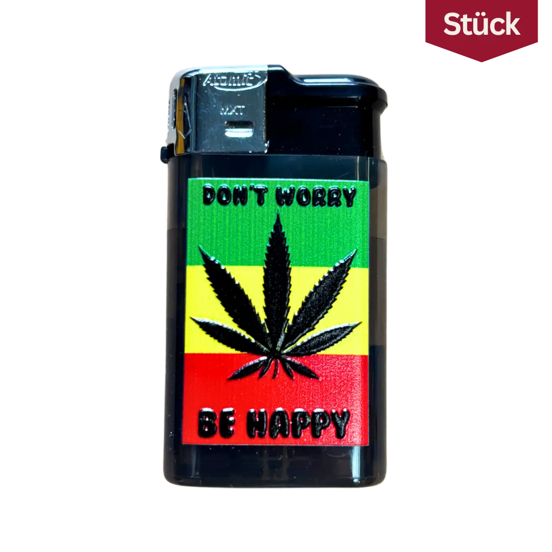Atomic Feuerzeug Black Dont Worry Be Happy Leaf