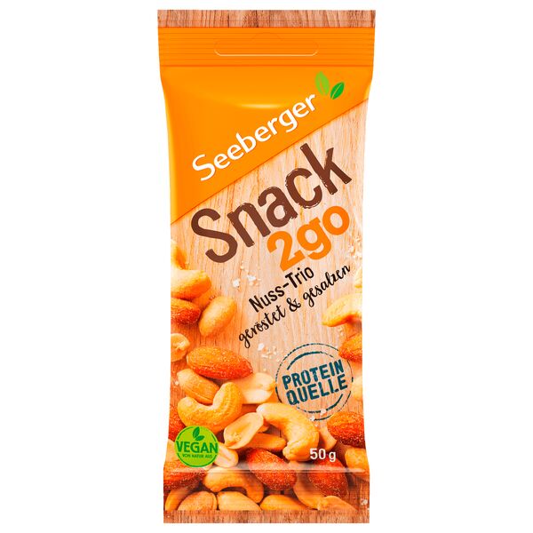  Seeberger Snack 2go Nuss Trio geröstet, gesalzen (12x50g)