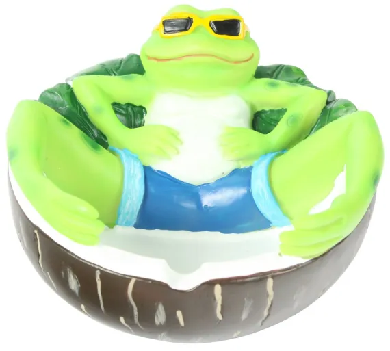 Keramik Aschenbecher Frosch Relaxed