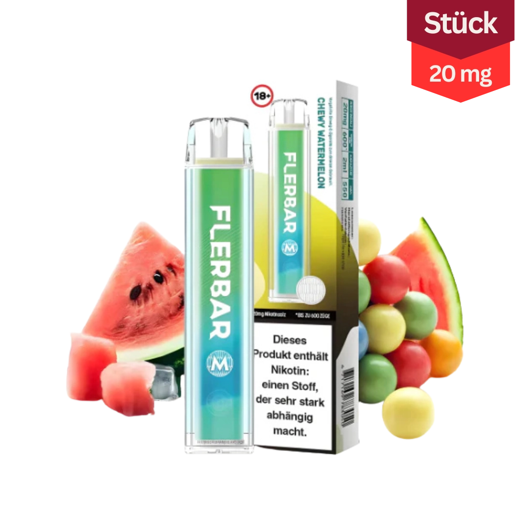 Flerbar M Chewy Watermelon Vape Einweg E-Zigarette 20mg