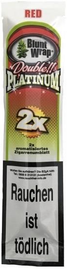 240-10 Double Platinum Tabakblätter Blunt Wrap RED Strawberry Kiwi (2 Stück)