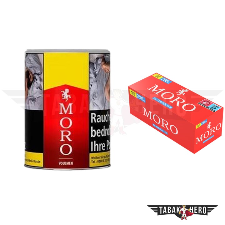 Moro Rot Dose Stopftabak 42g Dose + 250 Moro King Size Hülsen