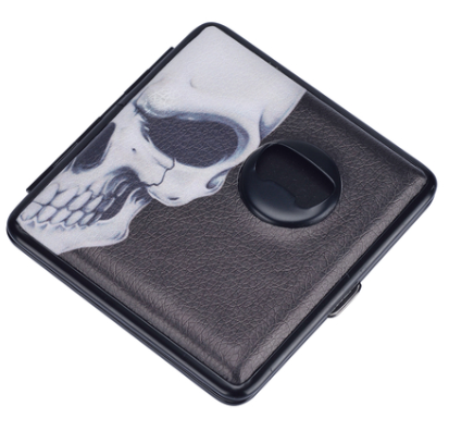 Etui mit Flaschenöffner Totenkopf 