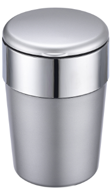 Champ Autoaschenbecher Aschenbecher mit LED Groß Silber