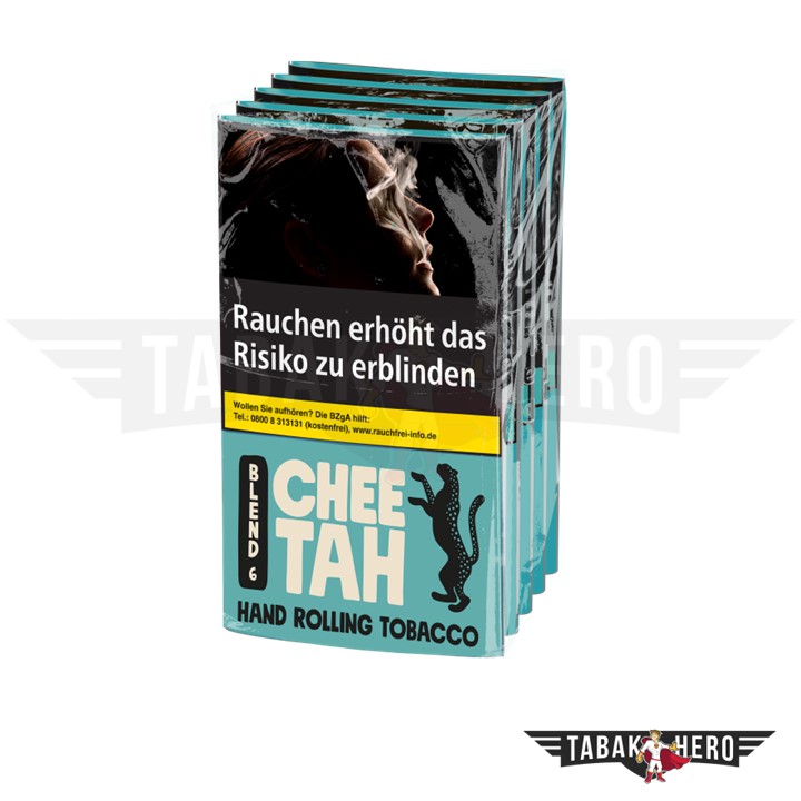 Bundle: Chee Tah Blend 6 Türkis Tabak Feinschnitt Pouch (5x30g)