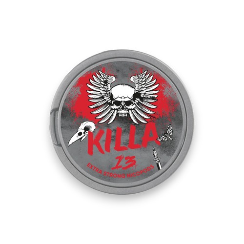 Killa 13 (20) Nicotine Pouches Dosa tobaksfritt All White Snus Extra Strong Nicopods