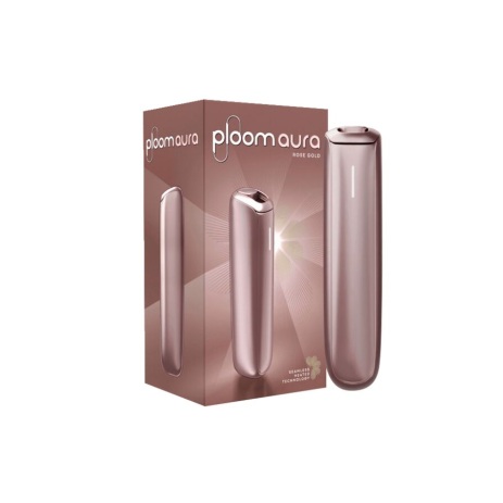 Produktbild des Ploom Aura Device in der Farbe Rose Gold. Der roségoldene, knopflose Tabakerhitzer mit IntuiTouch-Oberfläche