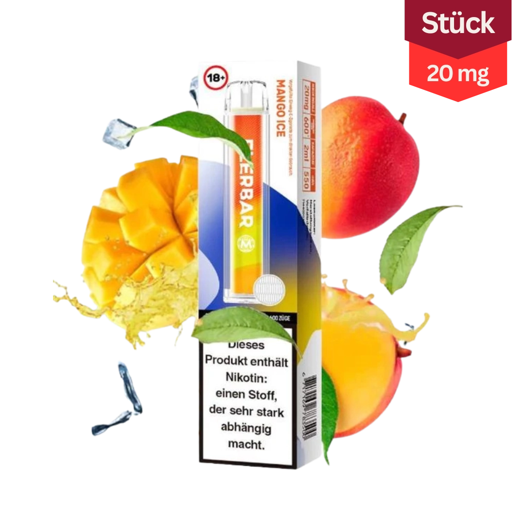 Flerbar M Mango Ice Vape Einweg E-Zigarette 20mg