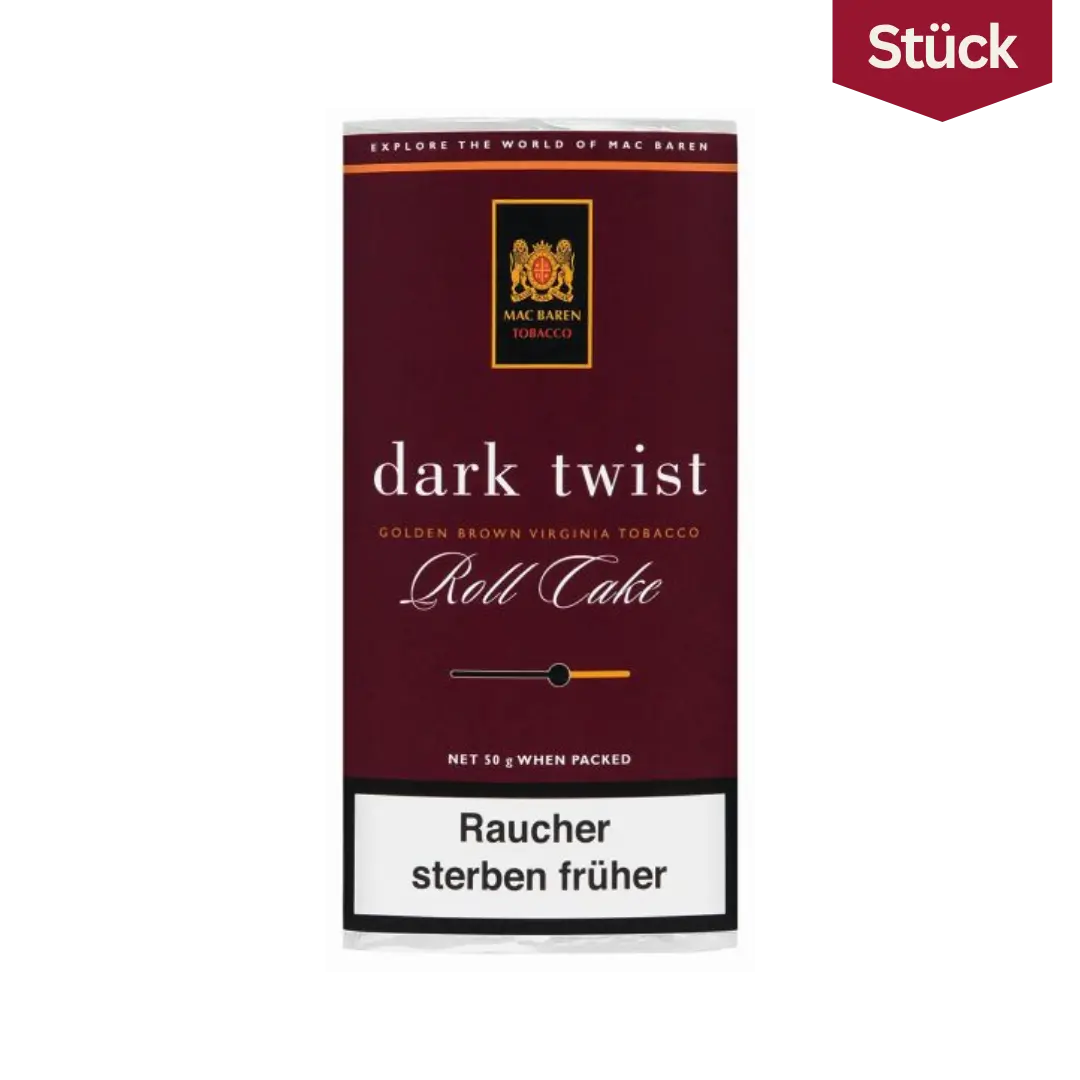 Mac Baren Dark Twist Roll Cake Tabak Pfeifentabak Pouch (50g)
