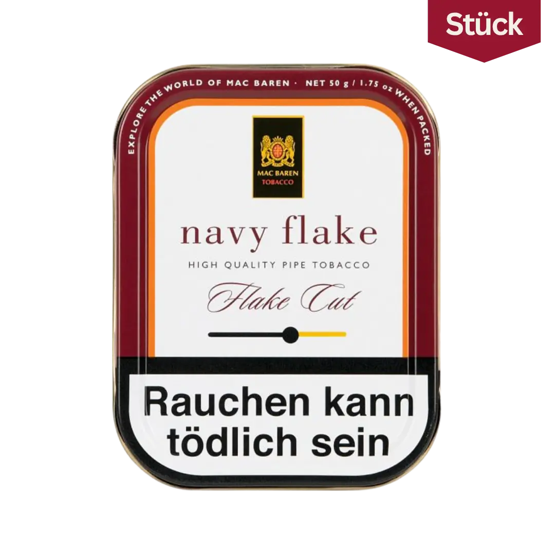 Bundle: Mac Baren Navy Flake Tabak Pfeifentabak Dose (5x100g)