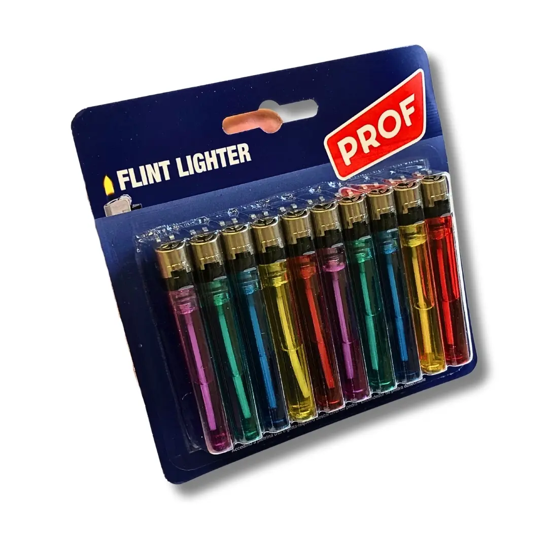 Prof Feuerzeug Set Reibrad Verschiedene Farben (1x10 Stück)