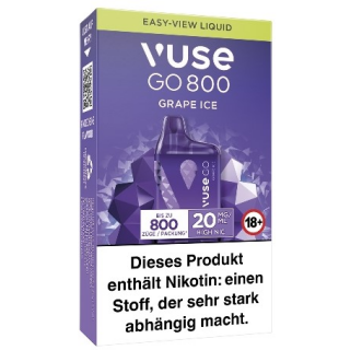 Vuse GO 800 Grape Ice Vape Einweg E-Zigarette 20mg AP