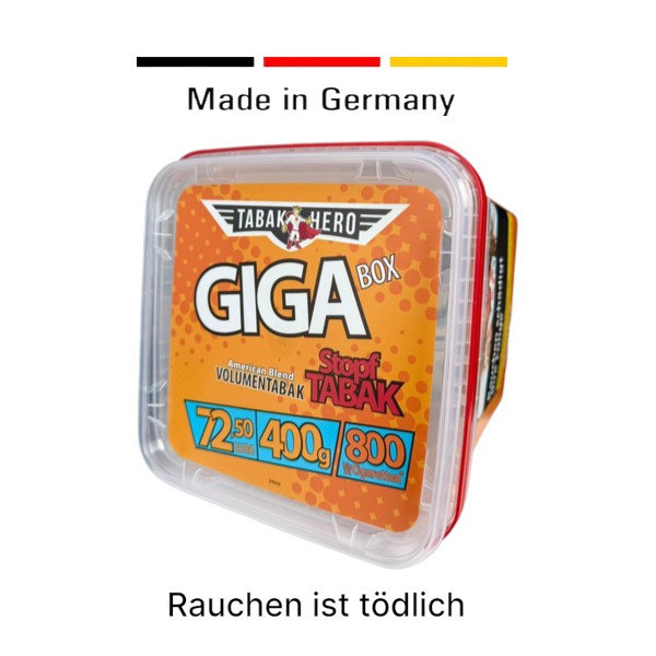 Tabakhero Giga Box 400g Tabak Eimer - Günstige Tabak und Stopftabak für Zigaretten