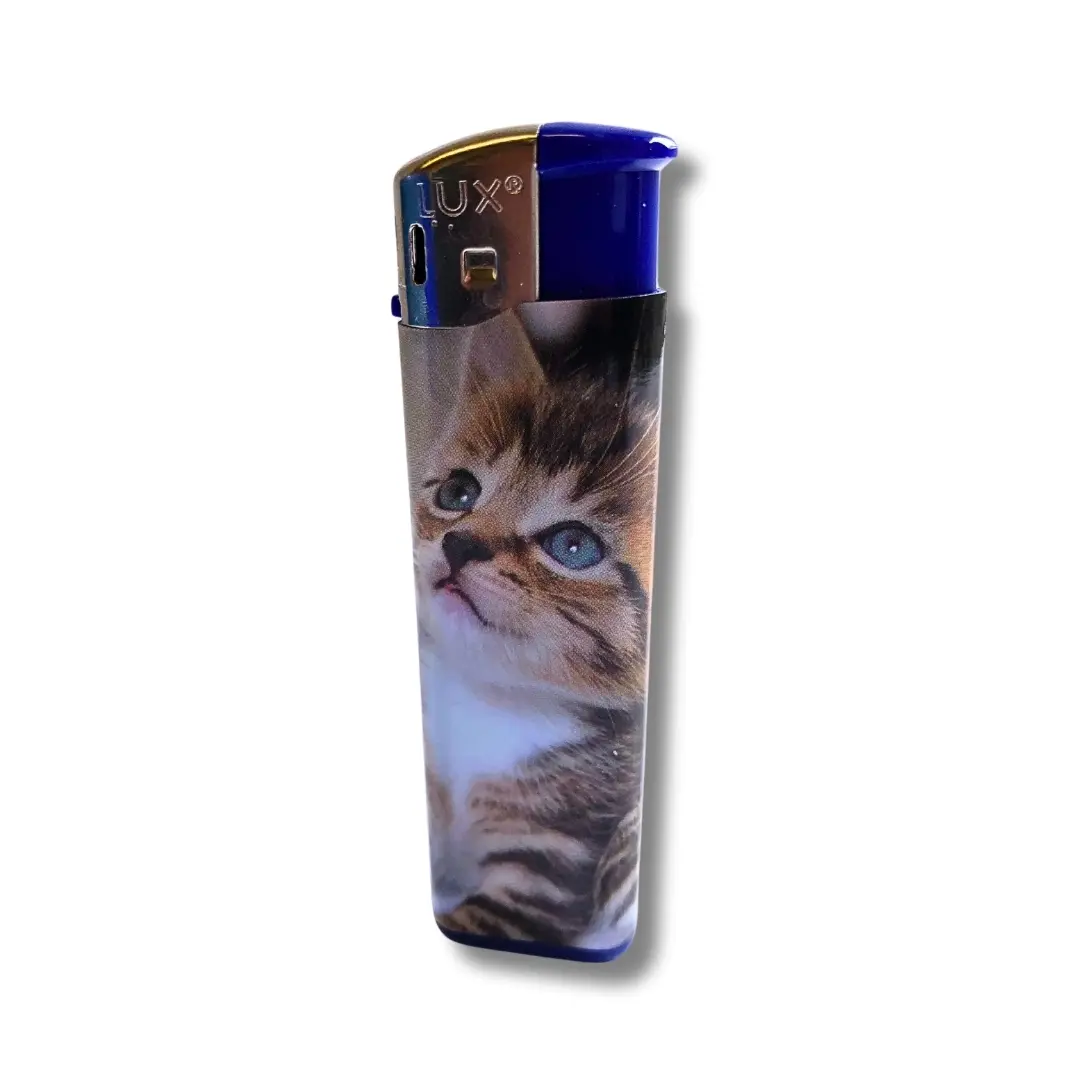 Lux Feuerzeug Elektro Katze Blau