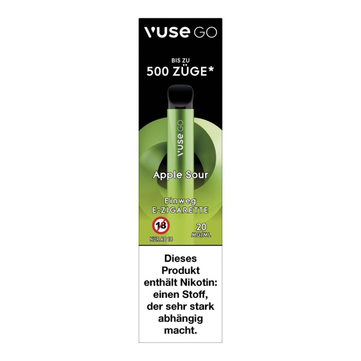 4031300292877GGcXrZlF4UoxX Vuse GO 500 Apple Sour Vape Einweg E-Zigarette 20mg AP