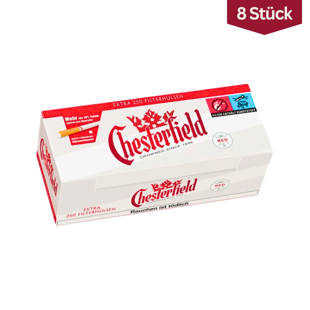 Bundle: Chesterfield Red Zigaretten Hülsen Extra (8x250 Stück)