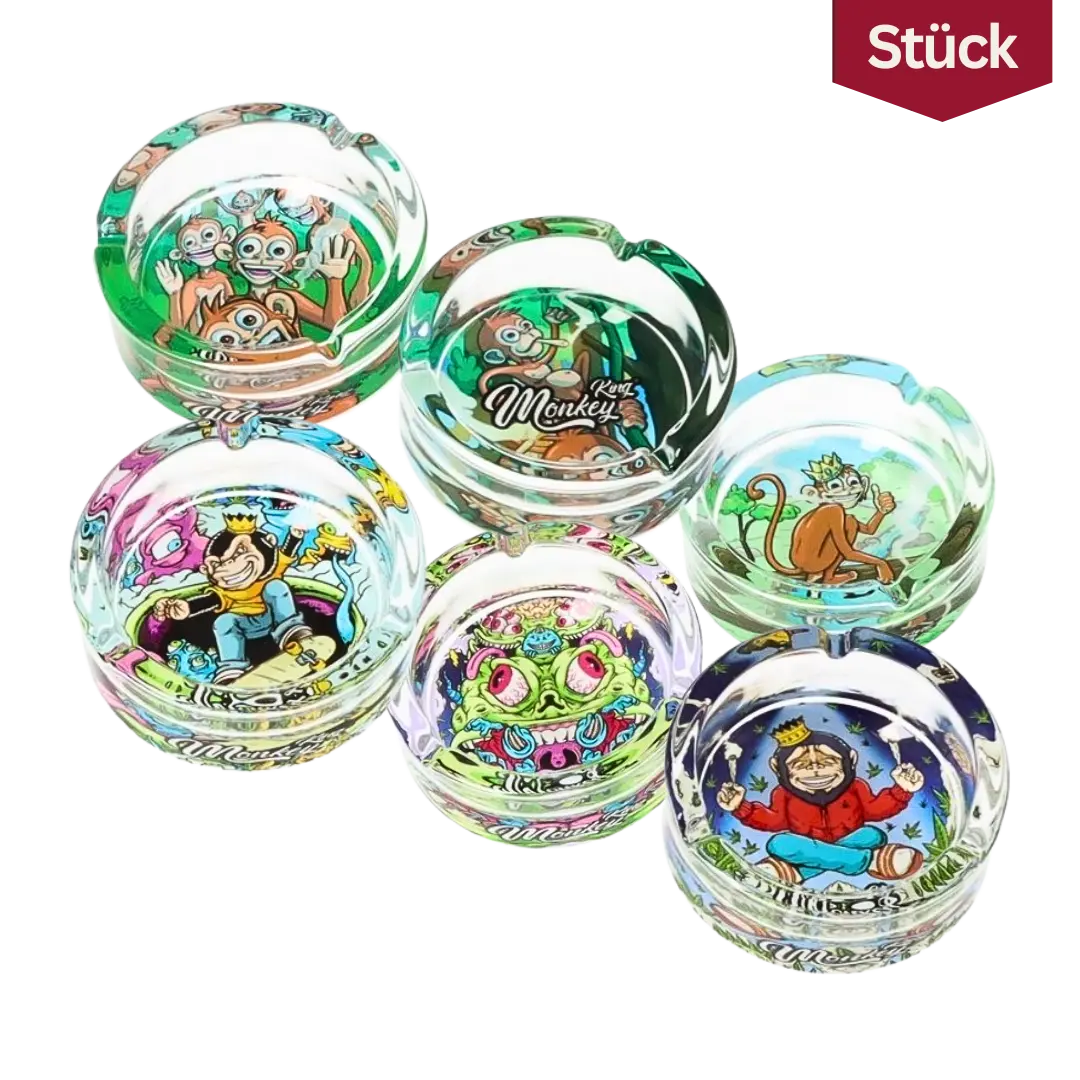 Monkey King Aschenbecher Glas Motiv Zufall