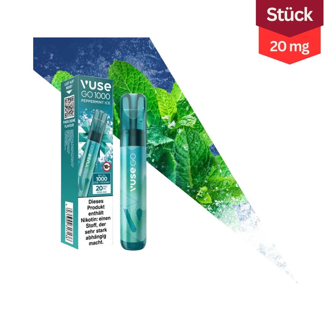 Vuse GO 1000 Peppermint Ice Vape Einweg E-Zigarette 20mg Vuse GO 1000 Peppermint Ice Vape Einweg E-Zigarette 20mg
