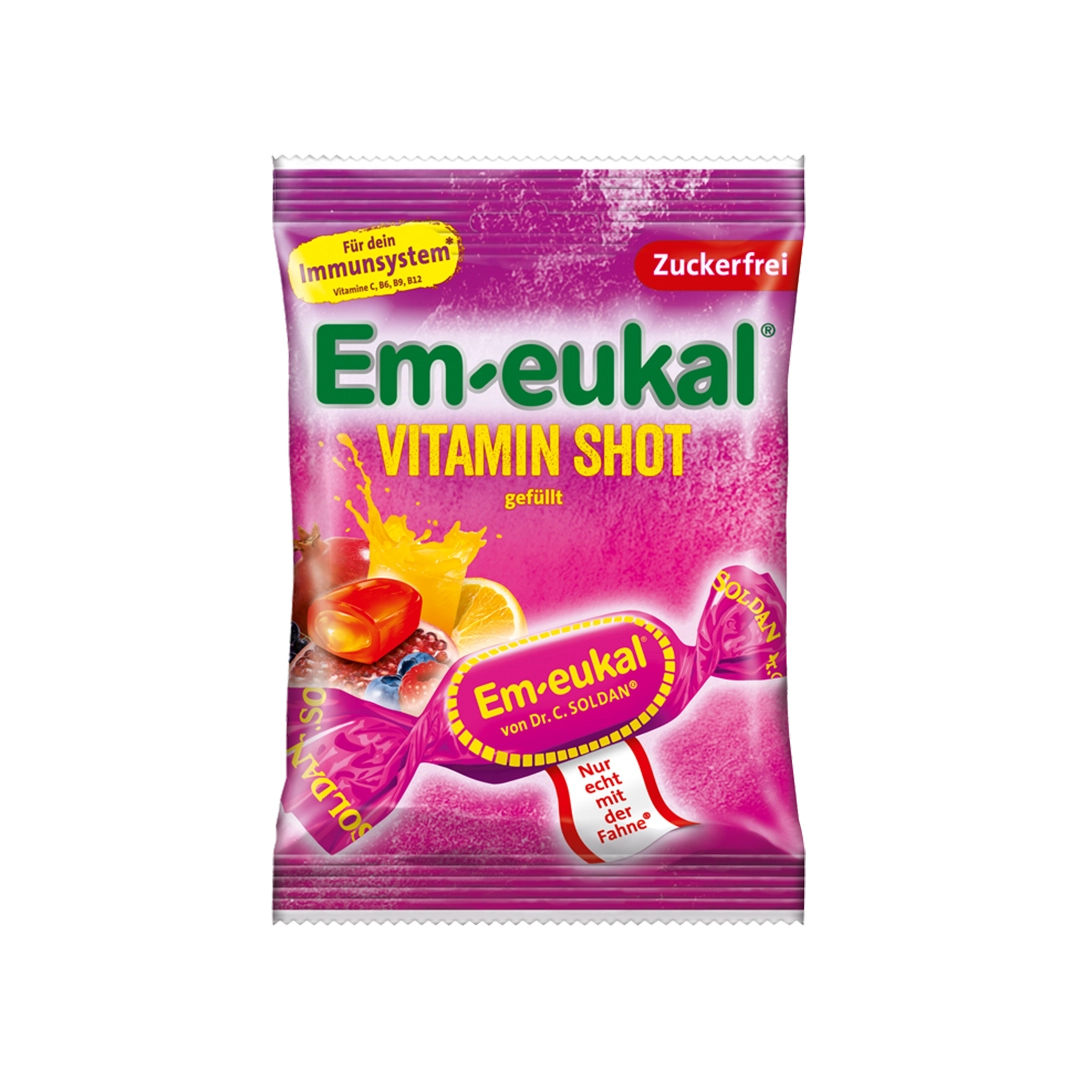 Em-eukal Vitaminbonbon Vitamin Shot gefüllt ohne Zucker (20x75g)