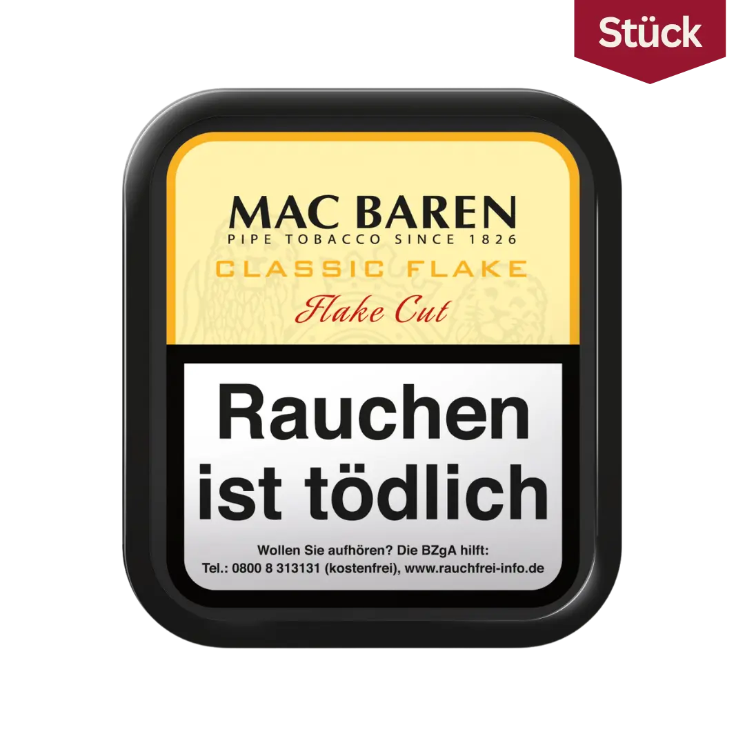 Mac Baren Classic Flake Flake Cut Tabak Pfeifentabak Dose (50g)