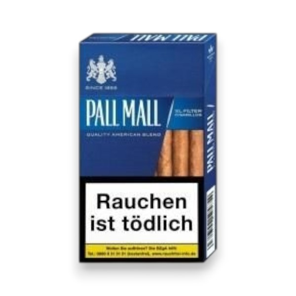 Schachtel Pall Mall Blue Filterzigarillos American Blend Naturdeckblatt 17 Stück