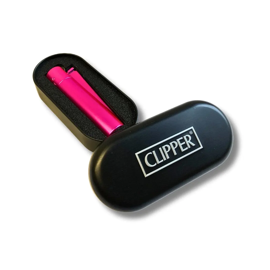 Clipper Feuerzeug Metall Fuchsia Matt Verpackung