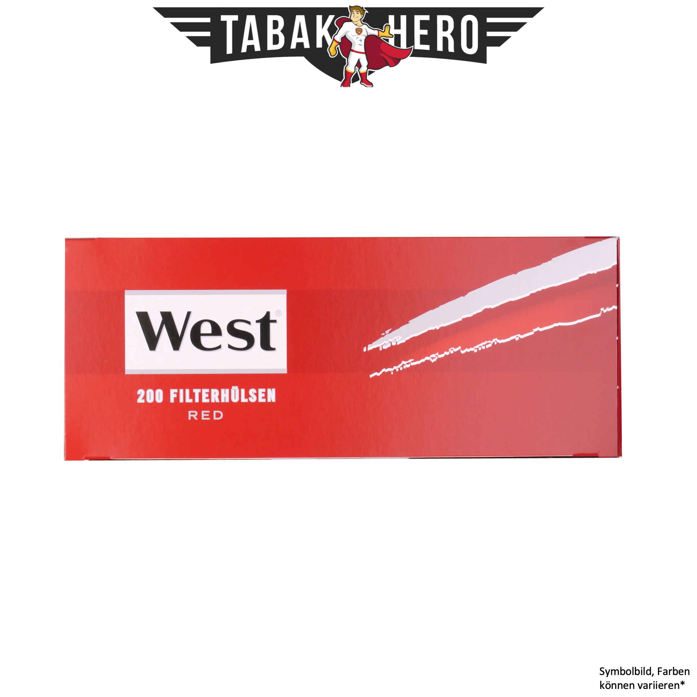 1000 Stück West Red Hülsen Filterhülsen Zigarettenhülsen Stopfhülsen