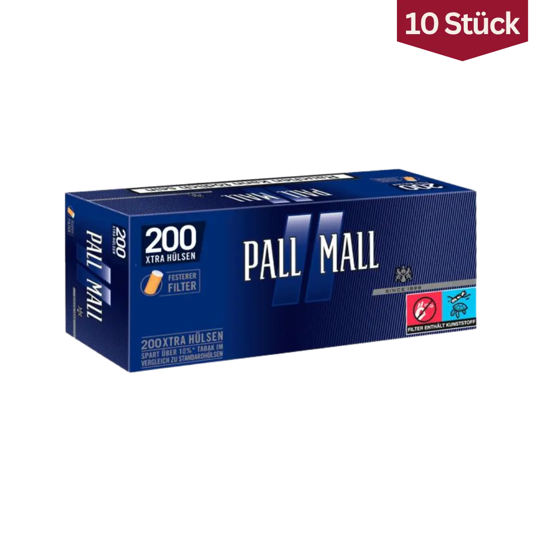 Bundle: Pall Mall Blue Filterhülsen Extra Size (10x200 Stück)