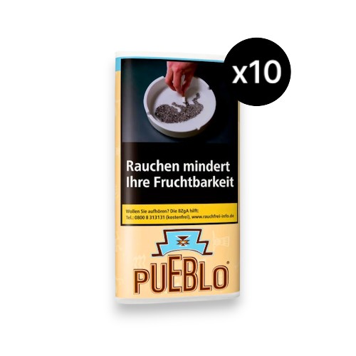 Pueblo Classic Tabak Feinschnitt Bundle 10x 30g Pouches Vorratspackung ohne Zusätze Virginia Blend